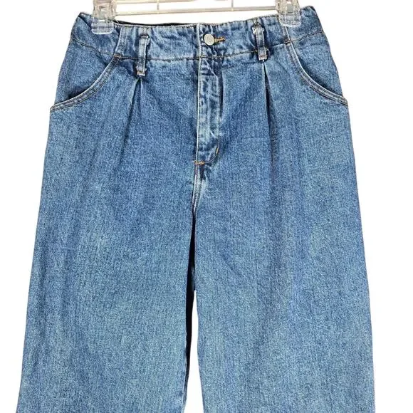 Vintage Guess Jeans Women 28 Pleated Tapered High Rise Made USA 80s Cotton Denim - Picture 2 of 11